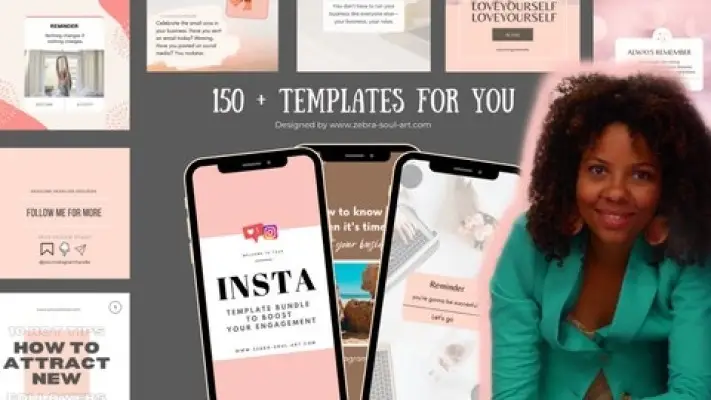 קורס צרור אינסטגרם המלא - 150 תבניות IG