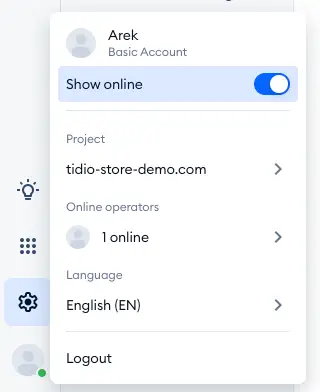 ניהול תיבת הדואר (Inbox) ב-Tidio: כלי עוצמתי לשיחות וצ'אט בוטים 4 going offline 2024-04-08 at 15.44.46.png