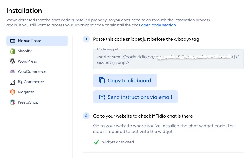 היכרות עם חלון הערוצים (Channels Section) לניהול שיחות 3 install tidio 2024-04-09 at 13.14.14.png