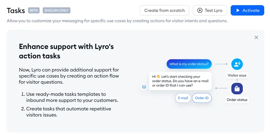 הגדרה מהירה של Lyro (ה-AI צ'אט בוט של Tidio) 5 Screenshot 2024-09-02 at 10.23.03.png