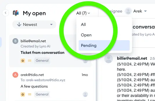איך לנהל כרטיסי עזרה (Helpdesk Ticketing) ב-Tidio 33 Screenshot 2024-05-14 at 11.47.58.png