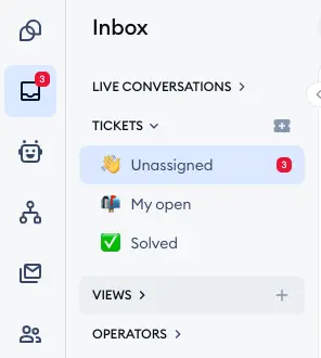 תצוגות כרטיס מותאמות אישית ב-Tidio Helpdesk 2 custom ticket views 2024-04-09 at 12.41.35.png