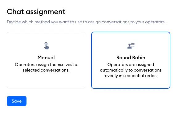 אפשרויות הקצאת שיחות (Chat Assignment) ב-Tidio לניהול אפקטיבי 2 chat assignment 2024-04-10 at 16.01.12.png
