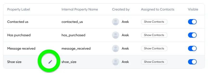 מאפייני קשר (Contact Properties) בצ'אט בוטים של Tidio 4 contact properties 2024-03-19 at 13.44.30.png