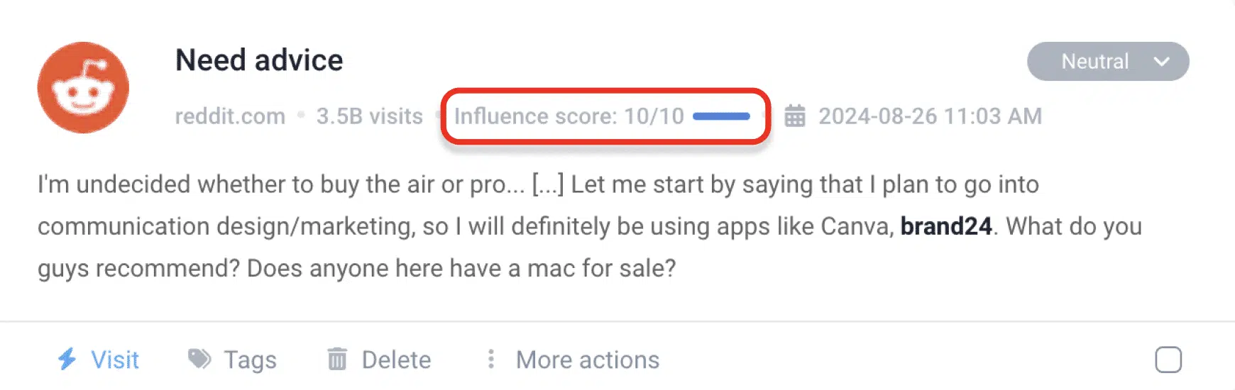 מסנן השפעה Influence Score 2 מסנן השפעה Influence Score