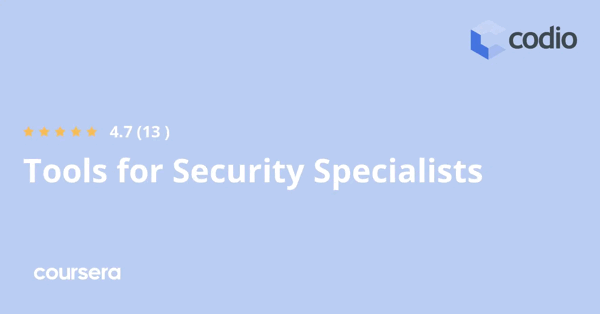 קורס אונליין – תעודה מקצועית מוסמכת בTools for Security Specialists של Codio