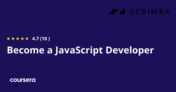 קורס אונליין – תעודה מקצועית מוסמכת בפיתוח JavaScript של Scrimba